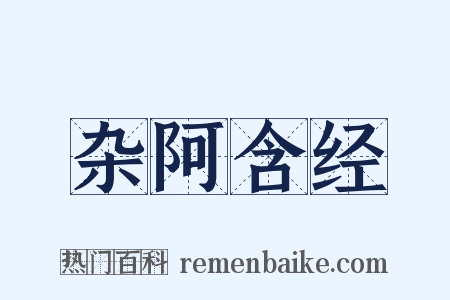 杂阿含经是什么意思的图片
